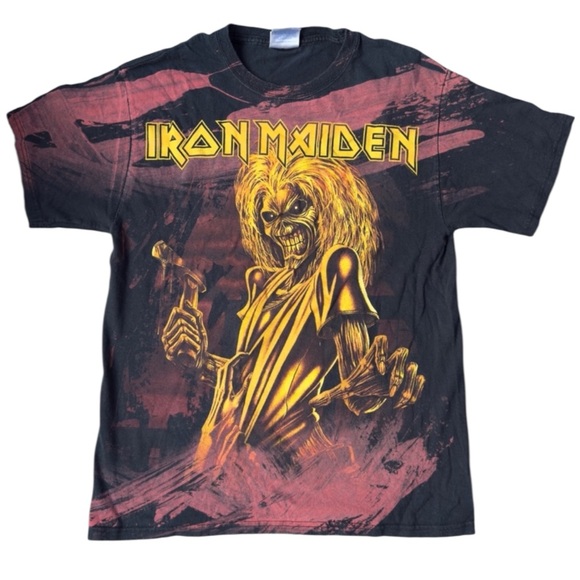Vintage Y2K Iron Maiden Eddie Killers All Over Print T-Shirt Mens Medium Hatchet